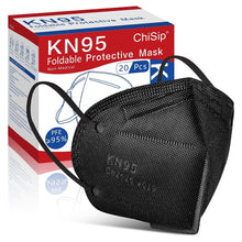Load image into Gallery viewer, KN95 Face Mask 20PCS, 5-Ply Cup Dust Safety Masks Against PM2.5 Black