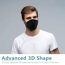 Load image into Gallery viewer, KN95 Face Mask 20PCS, 5-Ply Cup Dust Safety Masks Against PM2.5 Black
