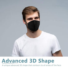 Load image into Gallery viewer, KN95 Face Mask 20PCS, 5-Ply Cup Dust Safety Masks Against PM2.5 Black