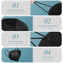 Load image into Gallery viewer, KN95 Face Mask 20PCS, 5-Ply Cup Dust Safety Masks Against PM2.5 Black
