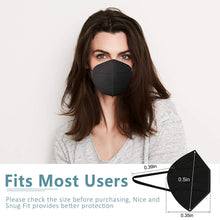 Load image into Gallery viewer, KN95 Face Mask 20PCS, 5-Ply Cup Dust Safety Masks Against PM2.5 Black