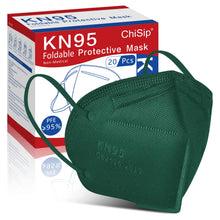 Load image into Gallery viewer, ChiSip KN95 Face Mask 20Pcs, 5 Layer Design Cup Dust Safety Masks, Breathable Protection Masks Against PM2.5 Dust Bulk for Adult, Men, Women, Indoor, Outdoor Use,Mint Green
