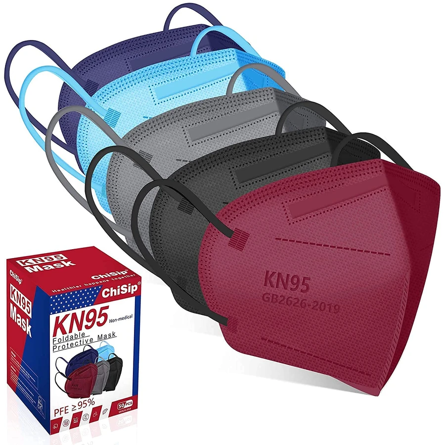KN95 Face Mask 50PCs, 5 Layer Design Cup Dust Safety Masks, Indoor, Outdoor Use