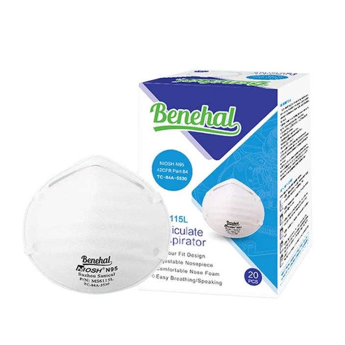 N95 Mask 20Pcs, NIOSH Certified Particulate Respirators Protective Face Mask, Comfortable and Breathable 6115L